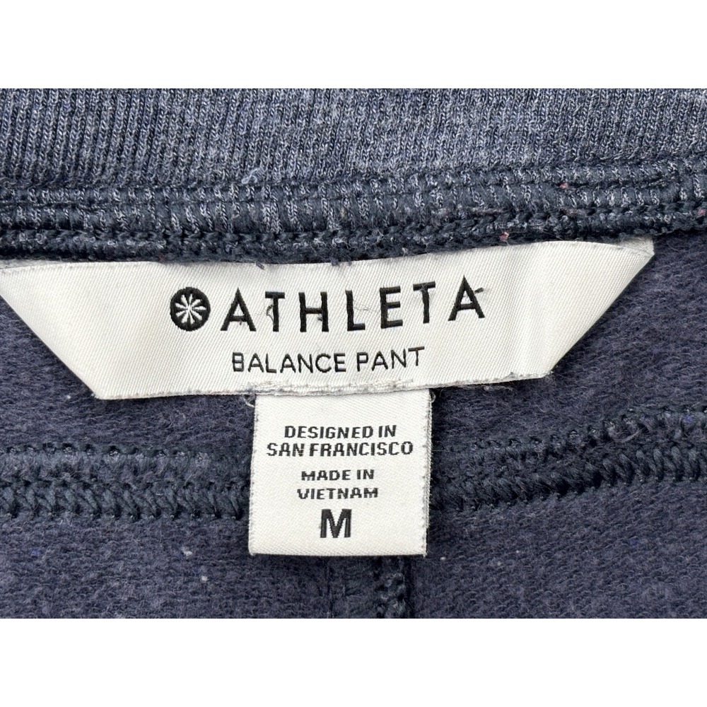 Athleta Balance Pant Womens Medium Navy Blue Heather Speckle Wide Leg Sweatpants - Picture 9 of 11